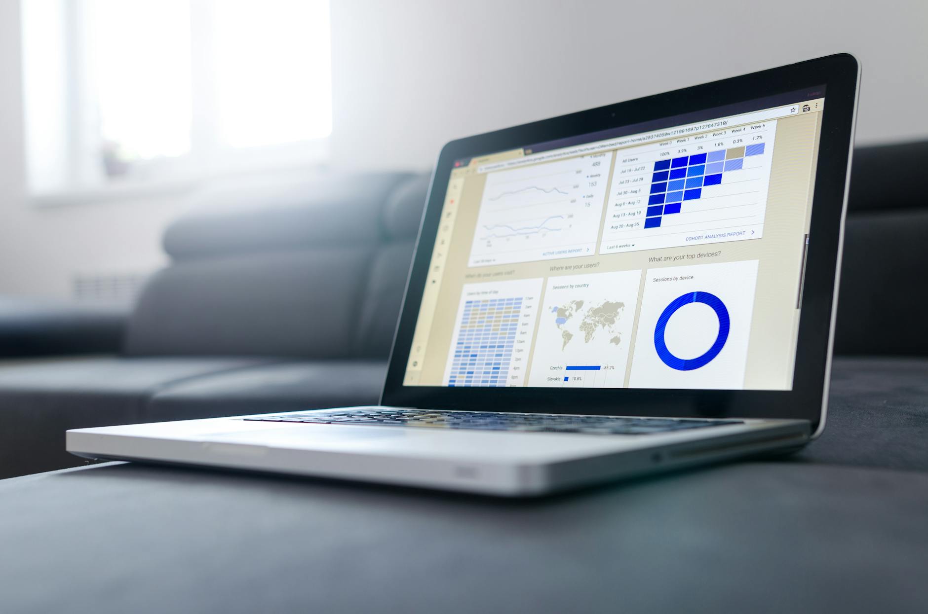Office laptop con struttura JSON di una API