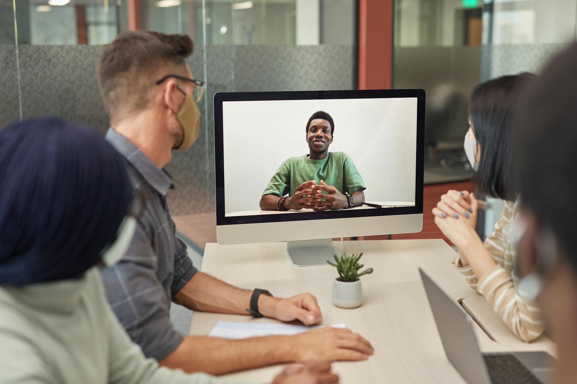 Team in videoconferenza durante smart working