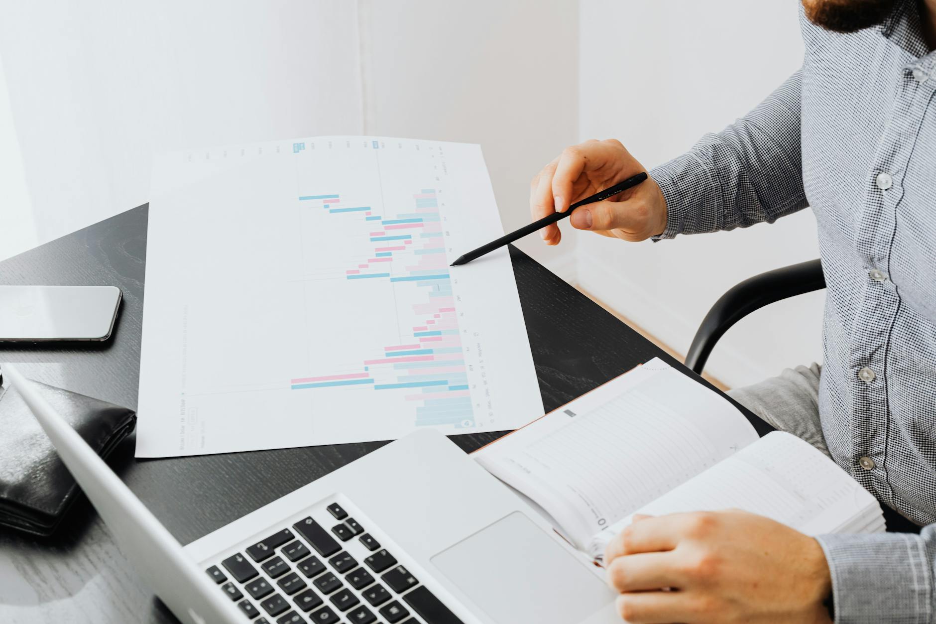 Grafico burndown e metriche di flusso su laptop in primo piano