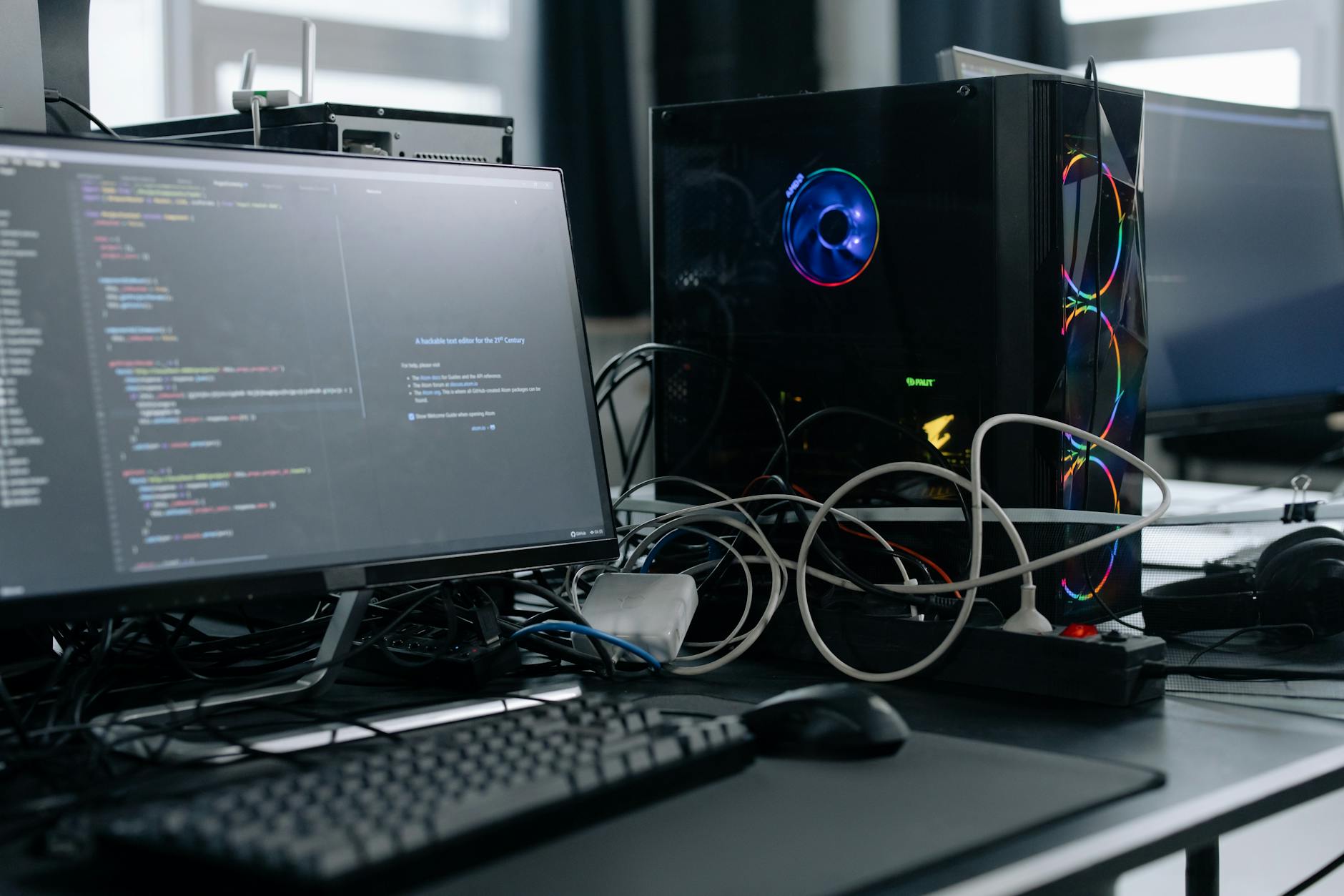 Postazione di lavoro con software gestionale aziendale