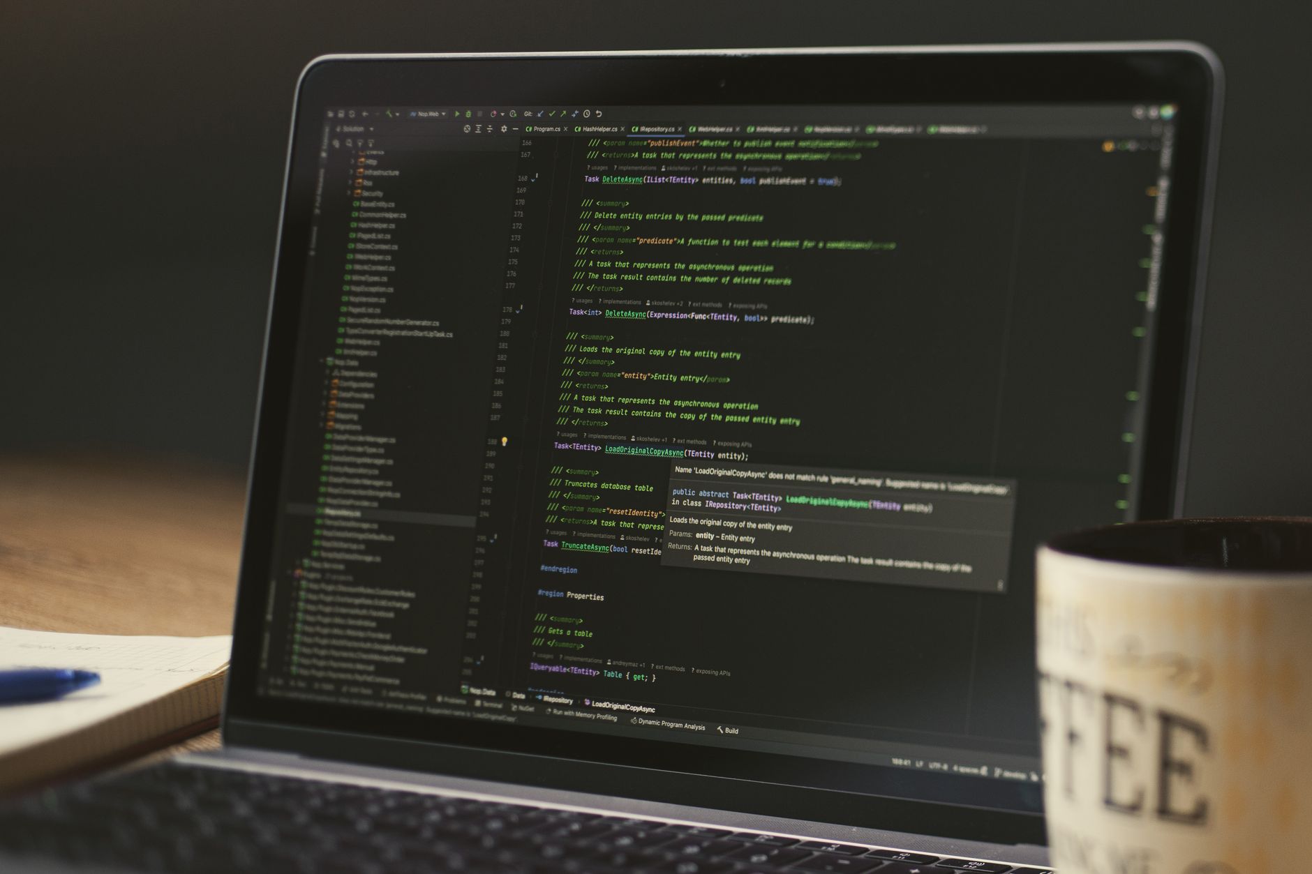 Esempio di codice Java e file di log su schermo
