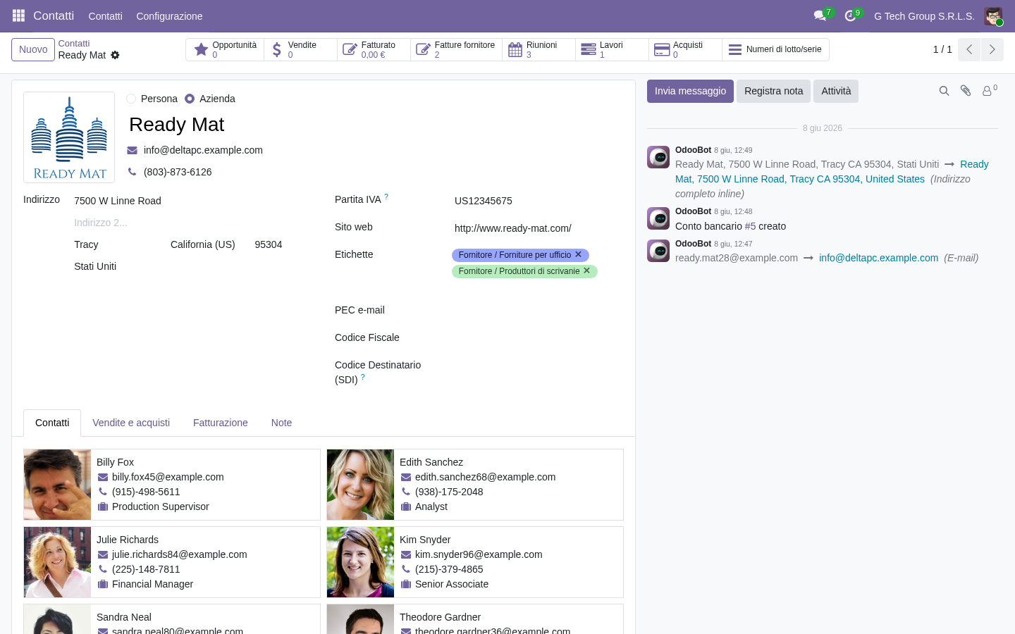 Customer 360 detail completo CRM Odoo 19 PMI italiane unified