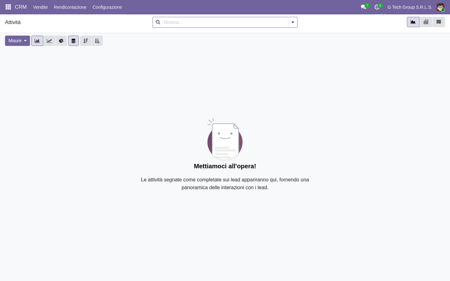 Odoo 19 activity discipline report sales rep coaching PMI italiane