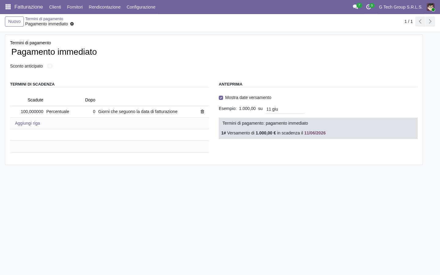 Termini di pagamento e scadenze in Odoo 19 per la liquidità delle PMI