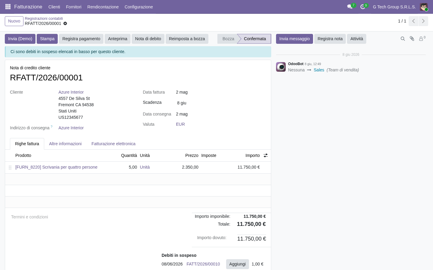 Odoo 19 registrazione contabile di acquisto e ammortamento del cespite per le PMI italiane