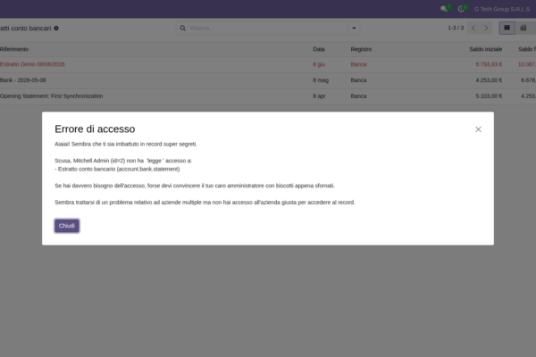 Riconciliazione bancaria in Odoo: import CAMT e CBI, abbinamento automatico, open banking (guida 3 di 15)