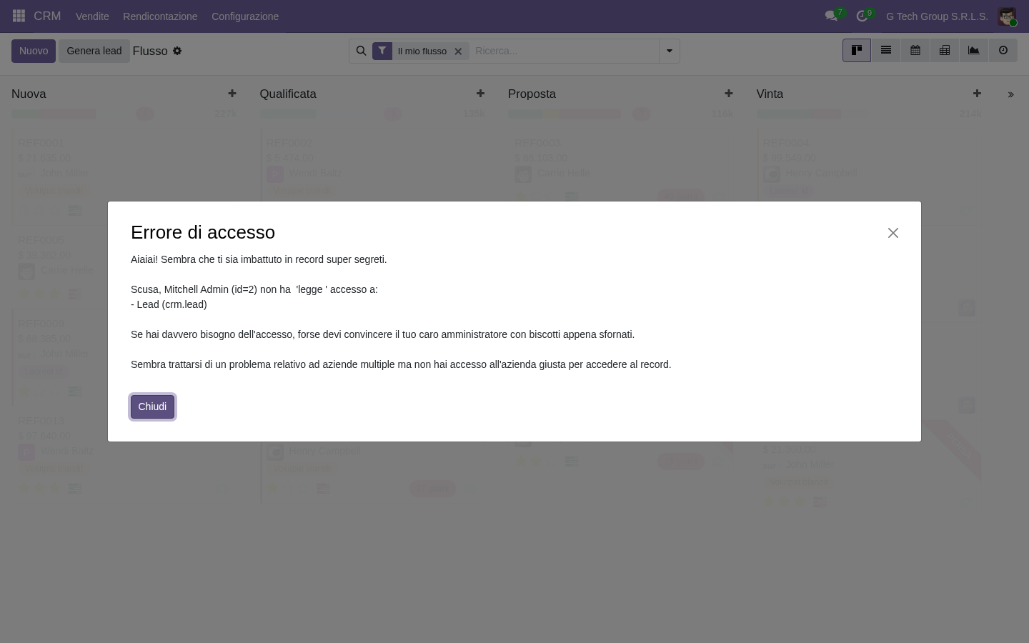 Lead capture email gateway CRM Odoo 19 PMI italiane inbound