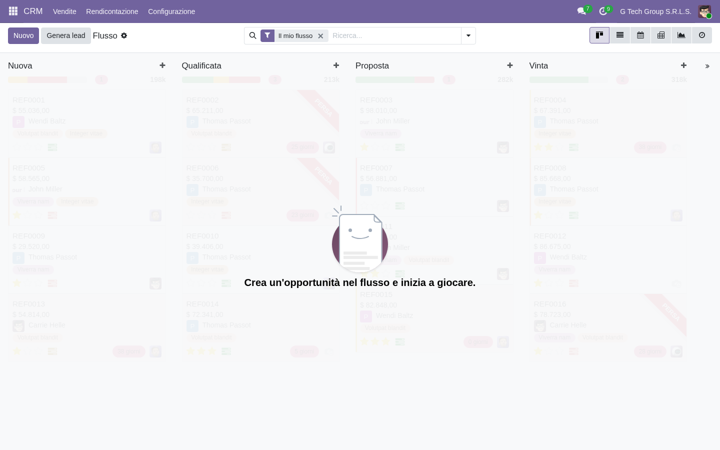Dettaglio Lead non qualificato CRM Odoo 19 PMI italiane qualifica