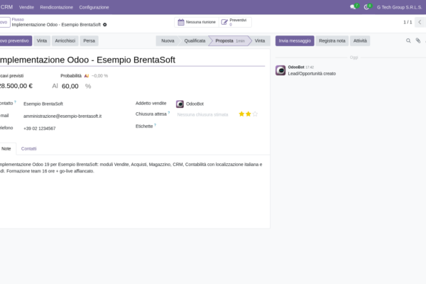 CRM e pipeline vendite in Odoo 19 (guida PMI italiane)