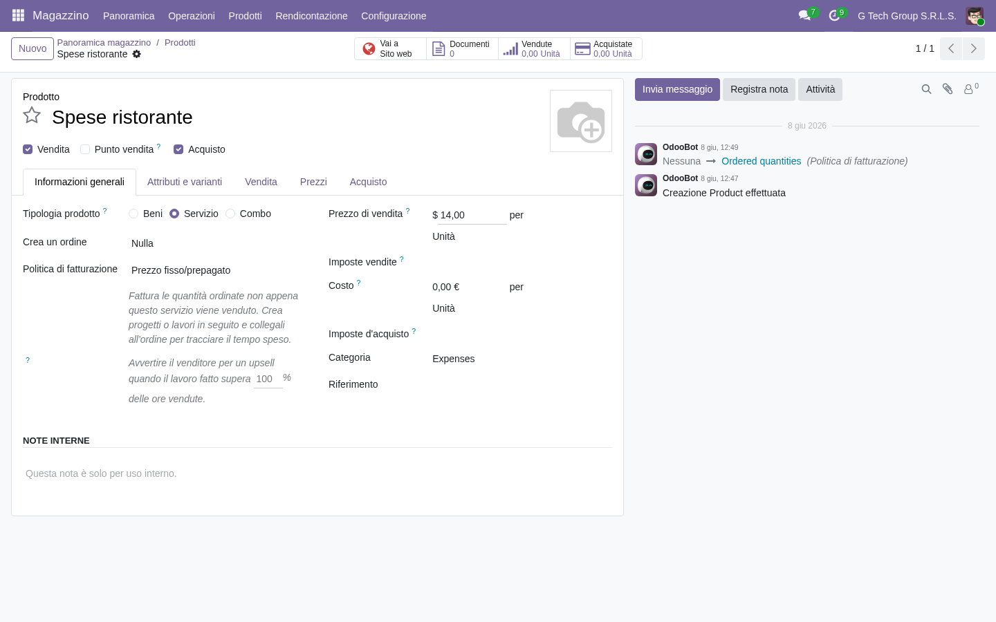 Product cost configuration Odoo 19 standard FIFO average per analisi varianza PMI