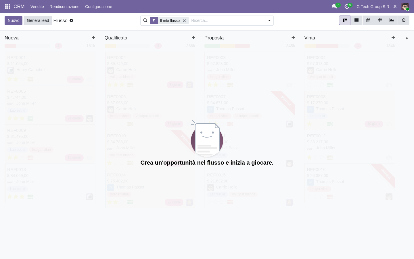 Predictive lead scoring ML CRM Odoo 19 Enterprise PMI italiane