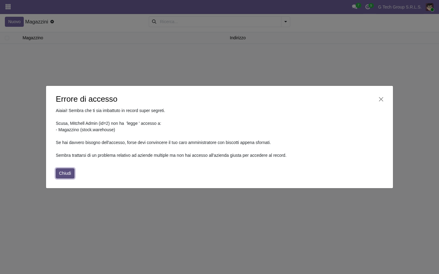 Odoo 19 warehouse configurazione code address routes PMI italiane