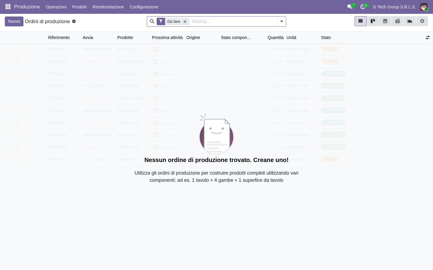BOM smart factory recipe digitale IoT Odoo 19 PMI manifattura