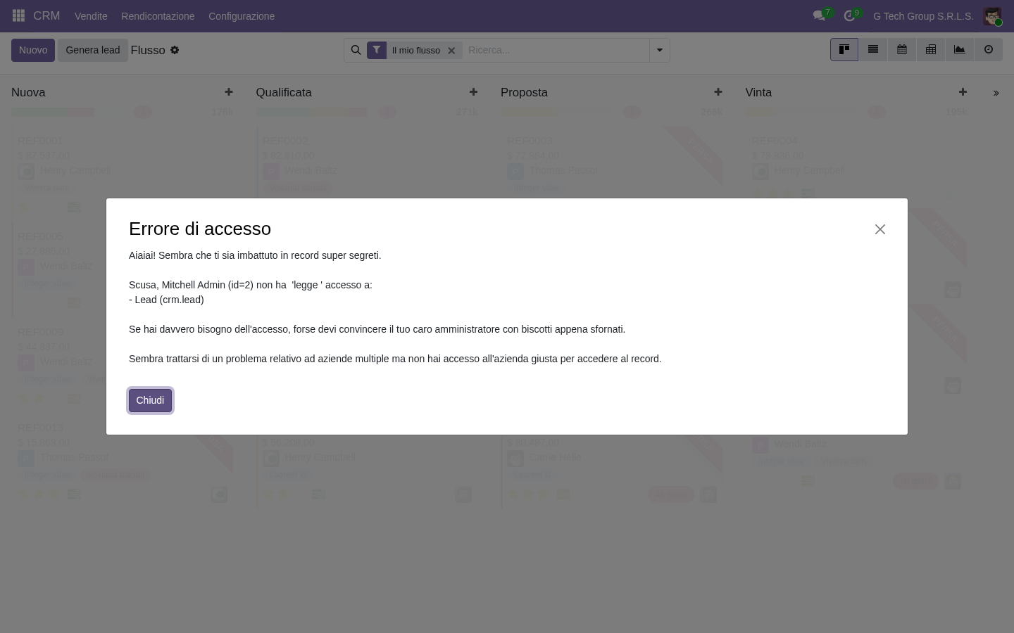Lost reason analysis dashboard CRM Odoo 19 PMI italiane patterns
