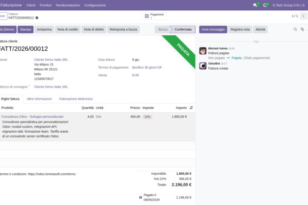 Come registrare il pagamento di una fattura cliente in Odoo 19 (guida PMI italiane)