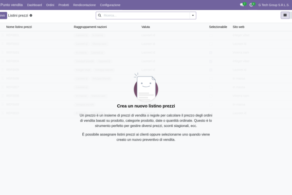 Pricelist avanzati Odoo Sales: tier, multi-currency, geo, formule (guida 4 di 15)