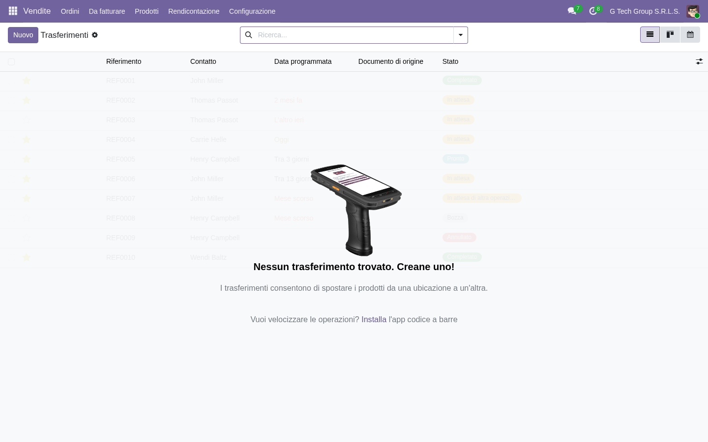 Deliverable da consegnare al kick-off del progetto Odoo