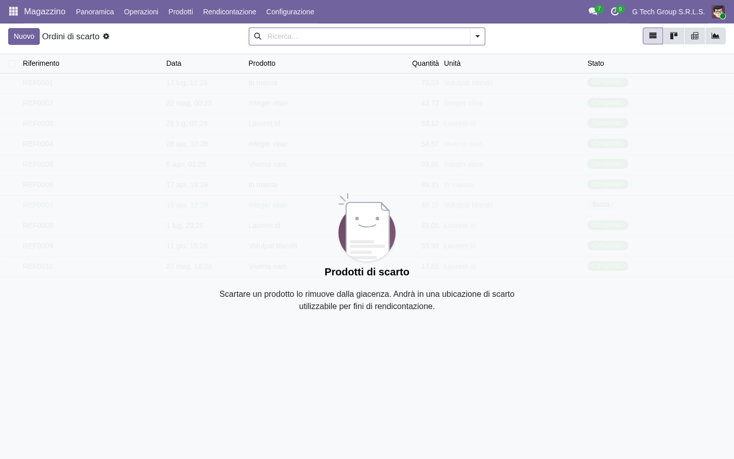 Odoo 19 rottamazione di articoli difettosi e scarico dal magazzino