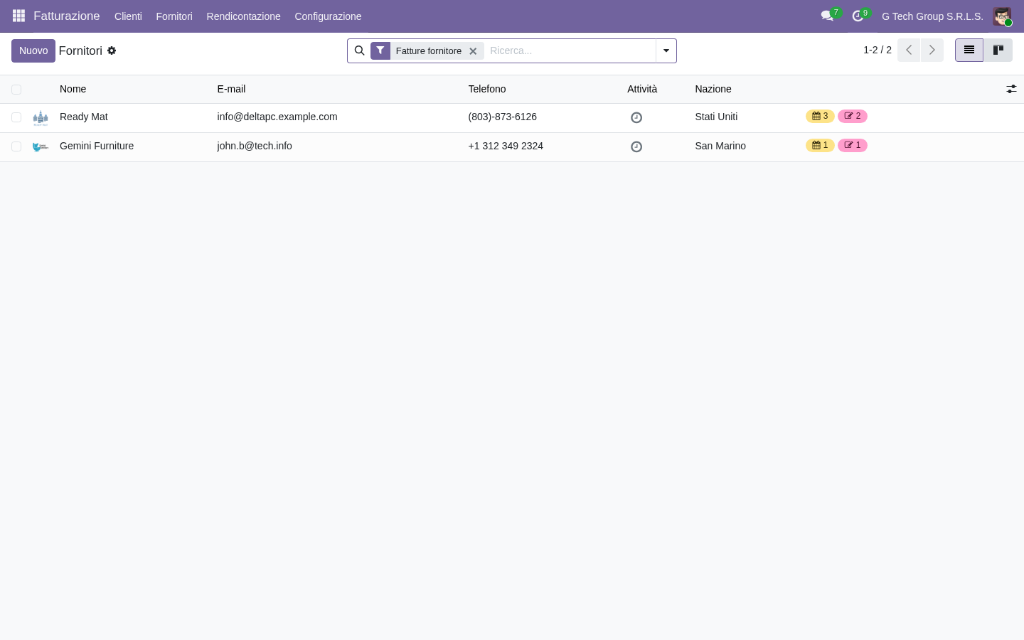 Odoo 19 gestione fornitori con punteggio qualità e puntualità OTIF
