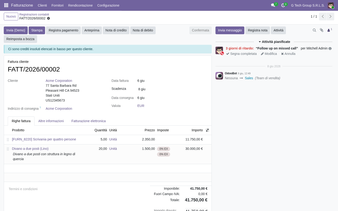 Odoo 19 dettaglio registrazione contabile con tracciabilità per il reporting finanziario delle PMI italiane
