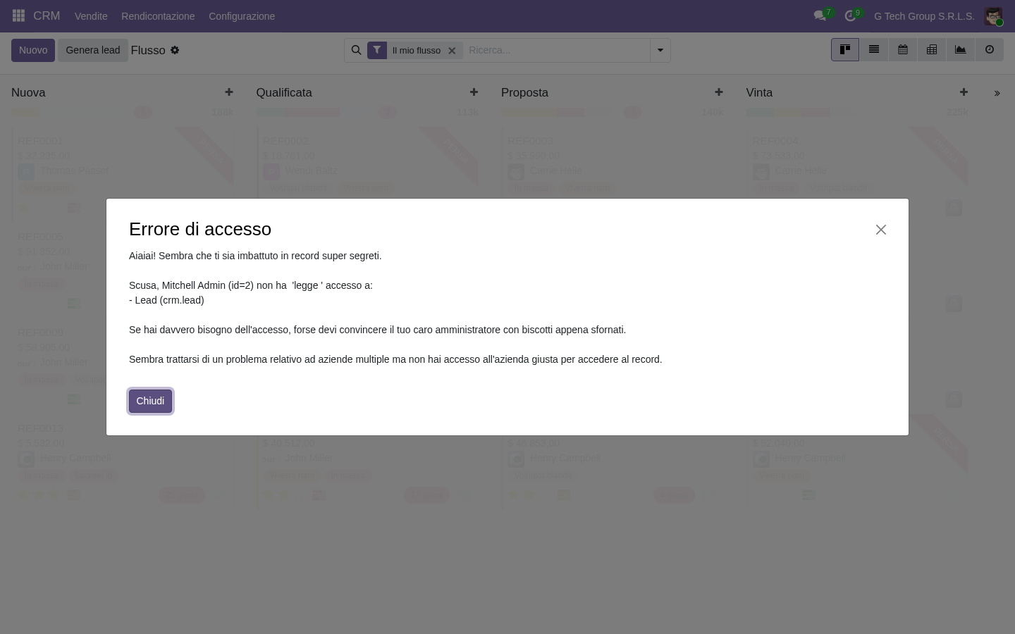 Sales KPI executive dashboard CRM Odoo 19 PMI italiane