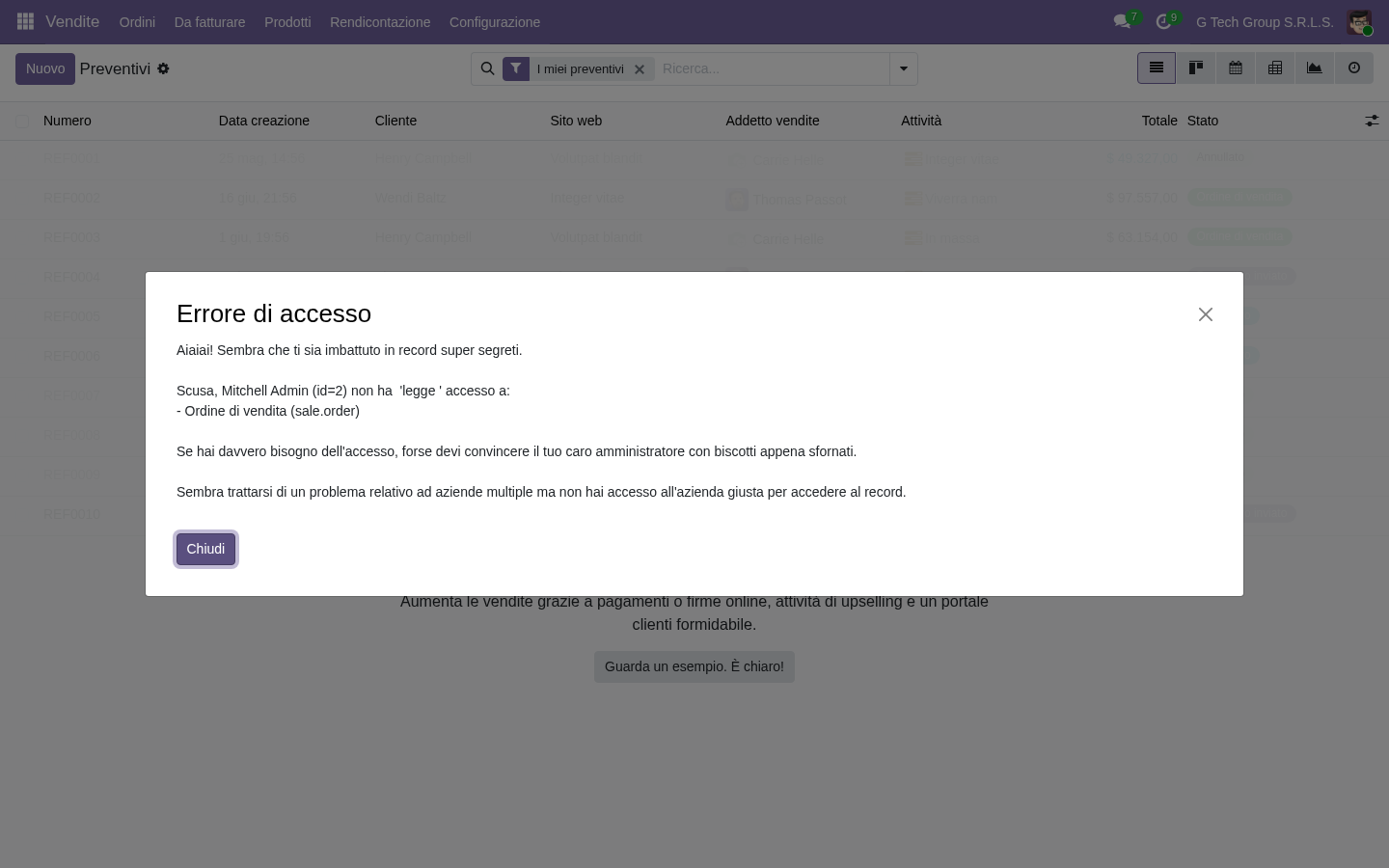 Odoo 19 Sales quotation draft preventivo modificabile