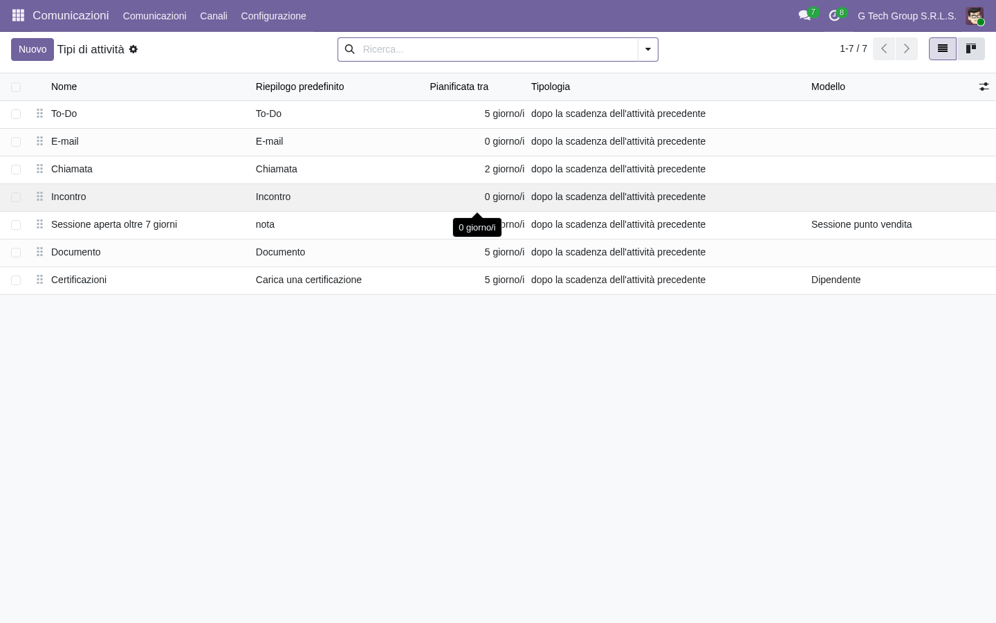 Activity types Odoo 19 per workflow approval no-code Studio PMI