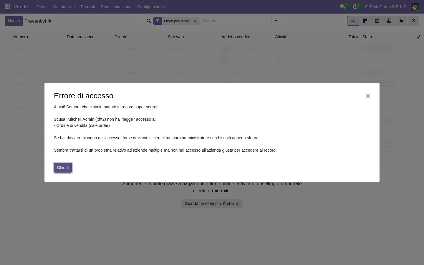 Sale order traceability customer Odoo 19 PMI manifattura italiane