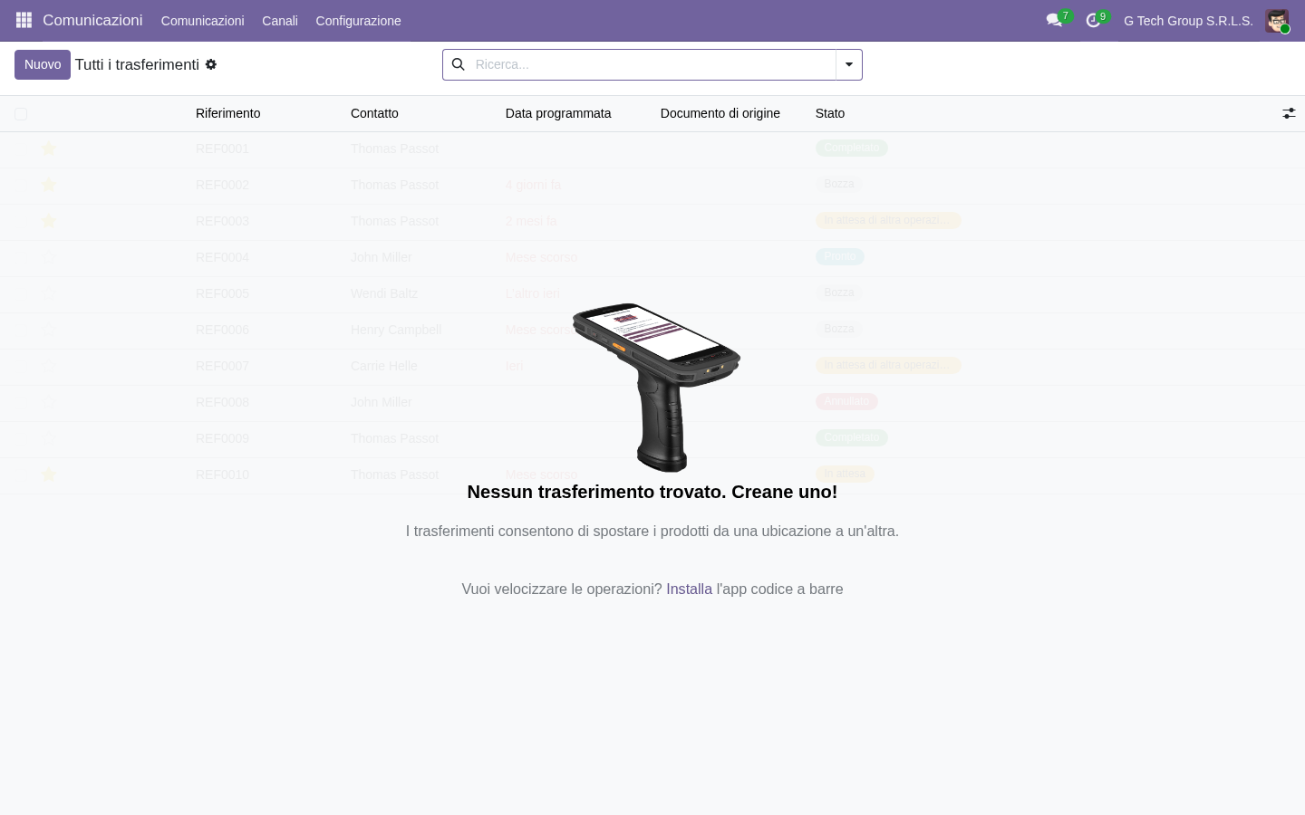 Odoo 19 transfers magazzino picking workflow operativo PMI italiane