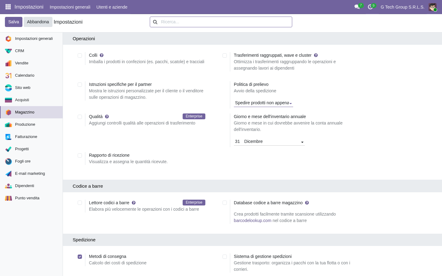 Odoo 19 settings stock multi-warehouse routes lot tracking PMI
