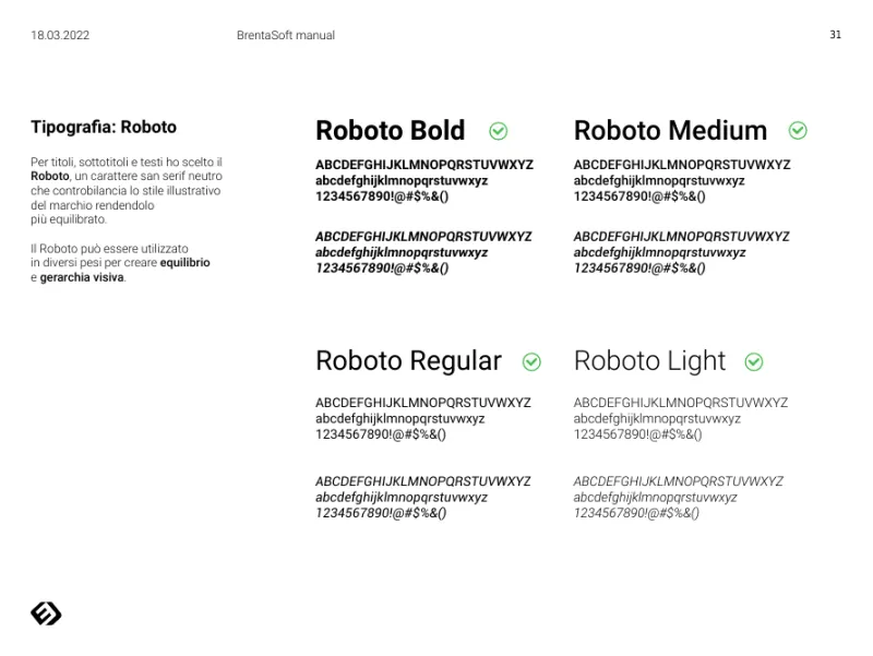Brand Manual BrentaSoft: Tipografia: Roboto