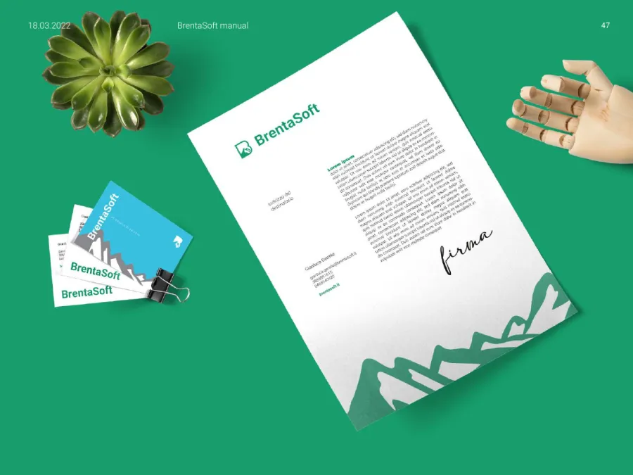 Applicazione del brand BrentaSoft: Carta intestata e biglietti