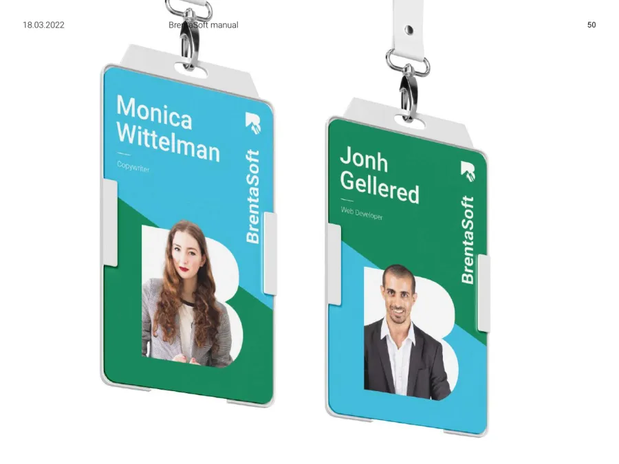 Applicazione del brand BrentaSoft: Badge